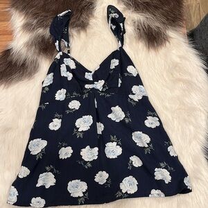 Abercrombie & Fitch Navy Blue White Cotton Floral